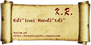 Kálnai Renátó névjegykártya
