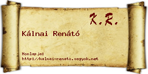 Kálnai Renátó névjegykártya